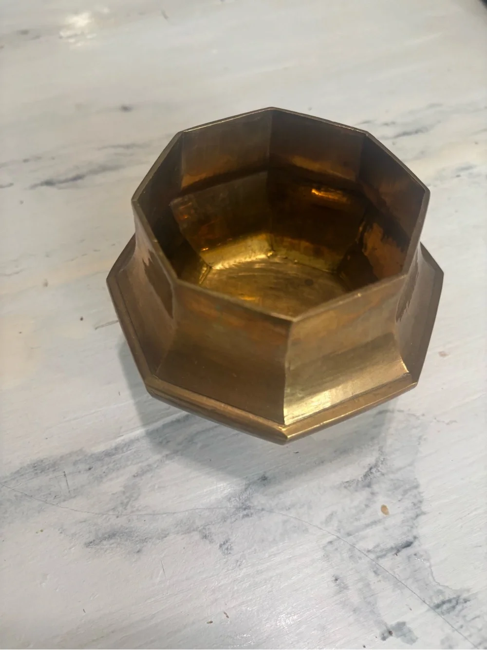 Brass Octagonal Decorative Bowl - Brass Home Accent